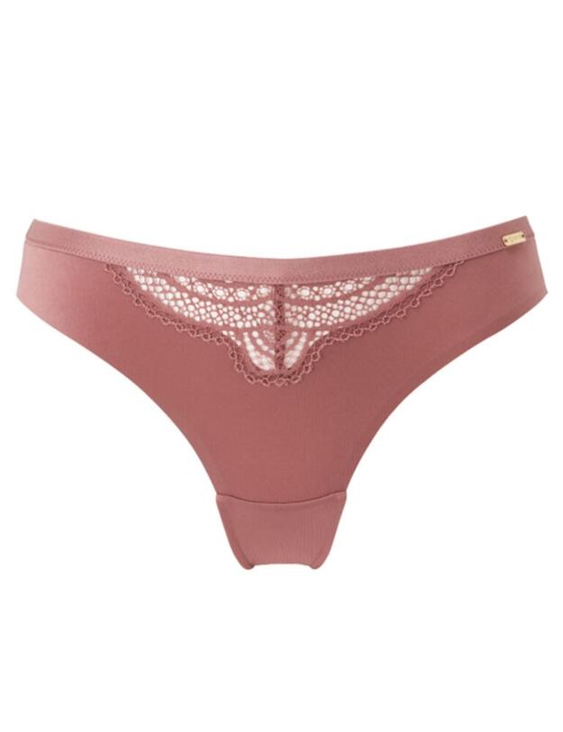 Gossard Shimmer Lace Brazilian Brief in Vintage Rose
