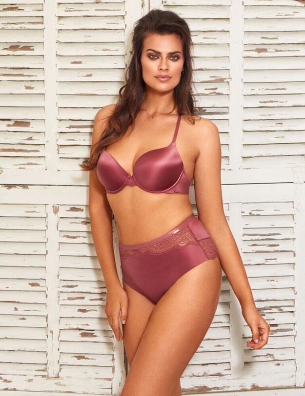 Gossard Shimmer Lace Deep Brief in Vintage Rose