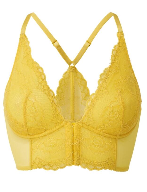 Gossard Superboost Lace Deep V Bralette in Spicy Mustard