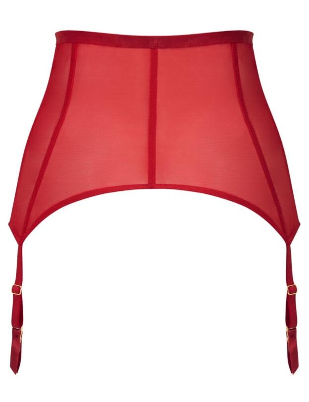 Gossard VIP Guipure Deep Suspender in Lipstick Red