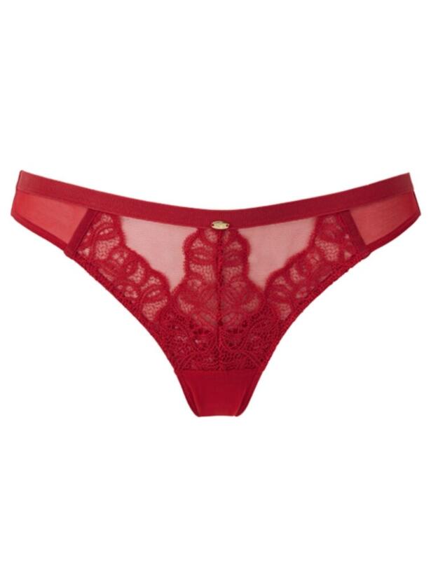Gossard VIP Guipure Brazilian Brief in Lipstick Red