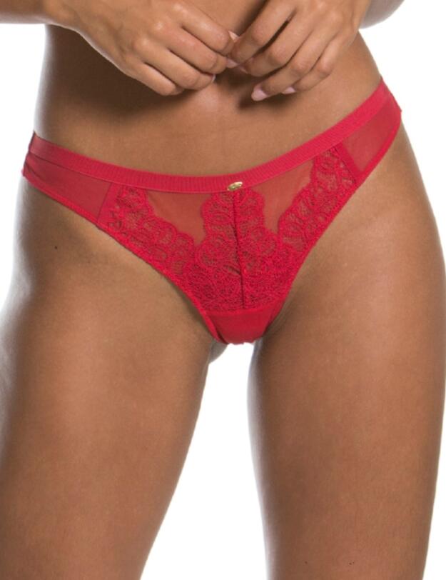 Gossard VIP Guipure Brazilian Brief in Lipstick Red
