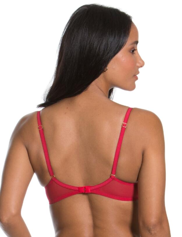 Gossard VIP Guipure Plunge Bra in Lipstick Red