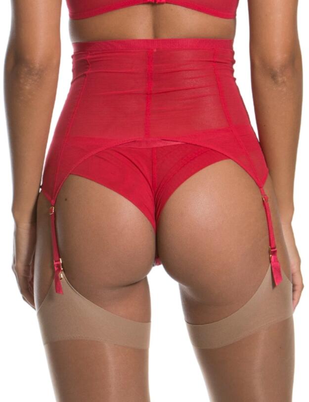 Gossard VIP Guipure Deep Suspender in Lipstick Red