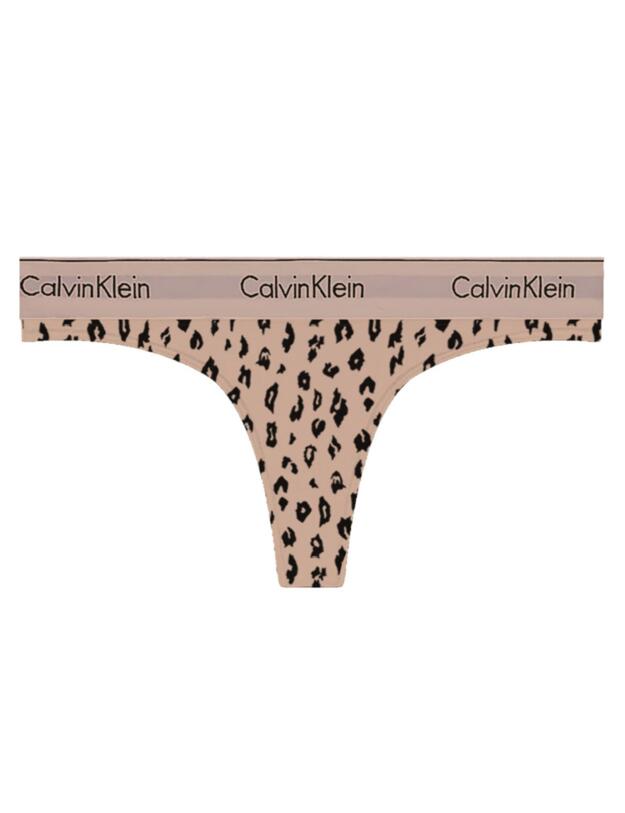 Calvin Klein Modern Cotton Thong Savannah Cheetah/Honey Almond 