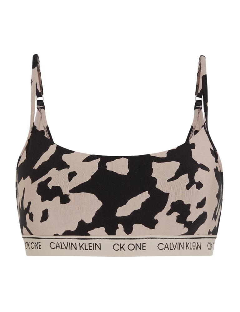 Calvin Klein CK One String Bralette Cut Out Print/Charming Khaki