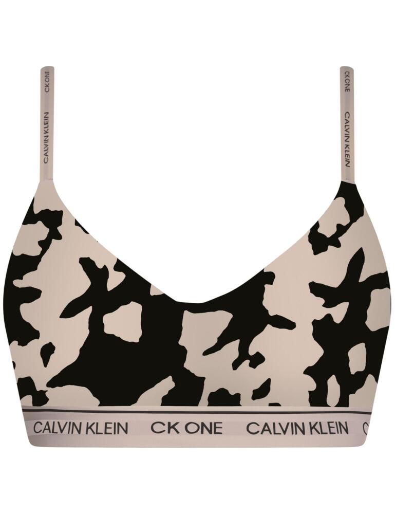 Calvin Klein CK One Bralette Cut Out Print/Charming Khaki