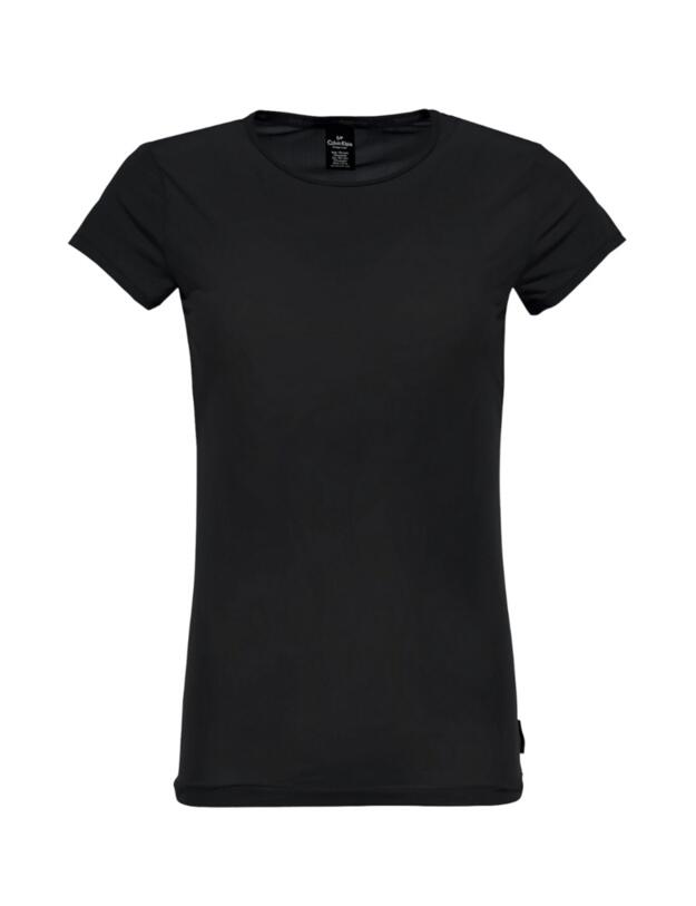 Calvin Klein Sheer Marquisette Short Sleeve Crew Neck Top Black 