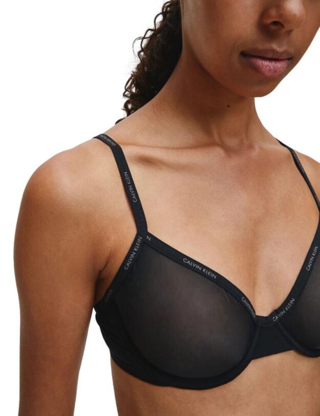 Calvin Klein Sheer Marquisette T-Shirt Bra Black 