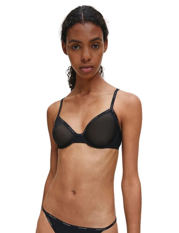 Calvin Klein Sheer Marquisette T-Shirt Bra Black 