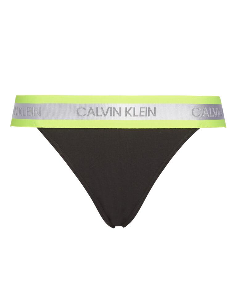 Calvin Klein Neon Cotton High Cut Tanga Brief Black 