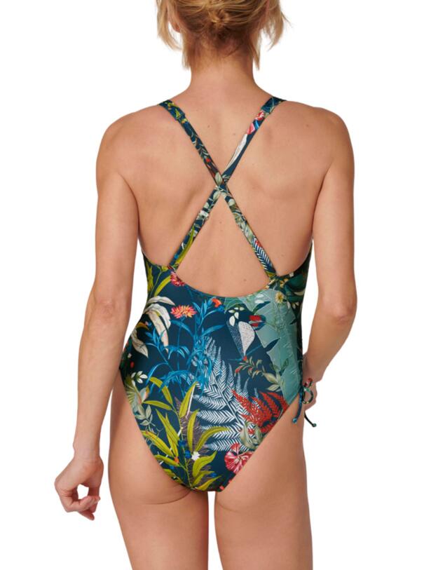 Triumph Botanical Leaf Swimsuit Blue- Dark Combination