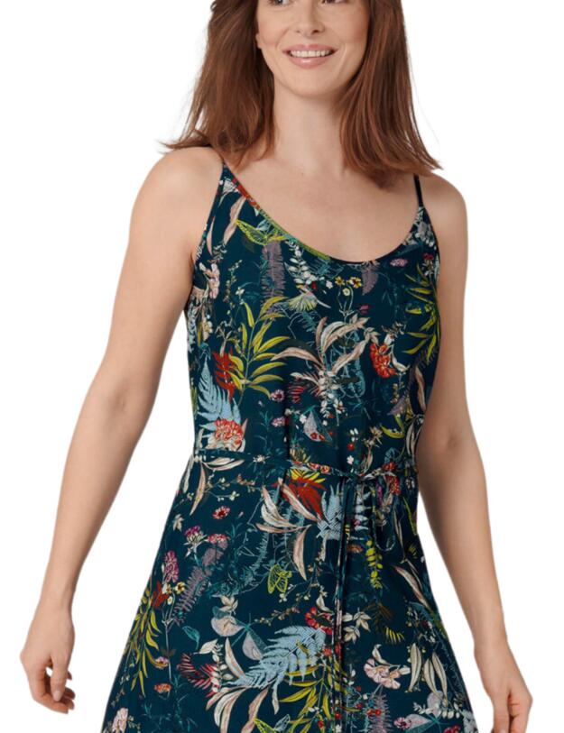 Triumph Botanical Leaf Beach Dress Blue- Dark Combination 