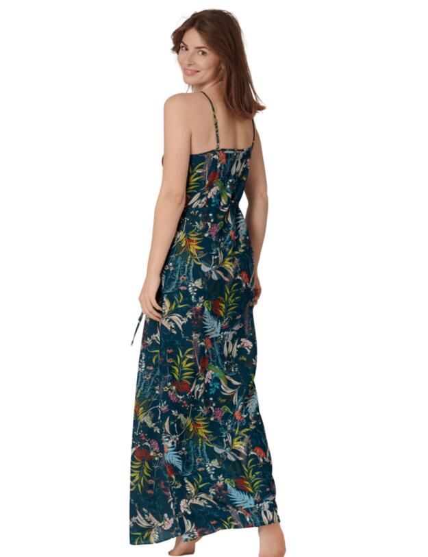 Triumph Botanical Leaf Beach Dress Blue- Dark Combination 