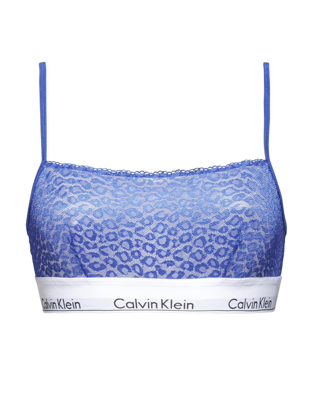 Calvin Klein Modern Cotton Lace Unlined Bralette Pure Cerulean