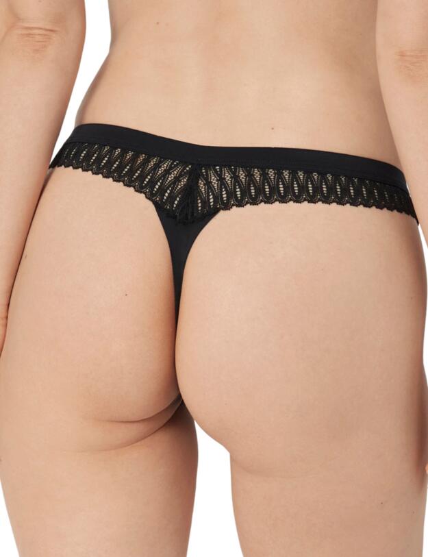 Triumph Aura Spotlight High Leg Thong in Black