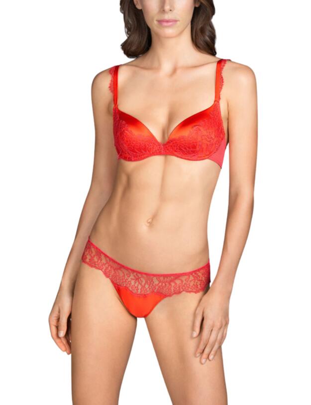 Andres Sarda LOVE Padded Deep Plunge Bra Spicy Berry