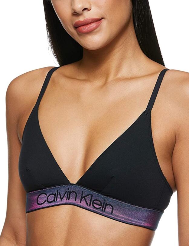 Calvin Klein Tonal Logo Triangle Bra Black