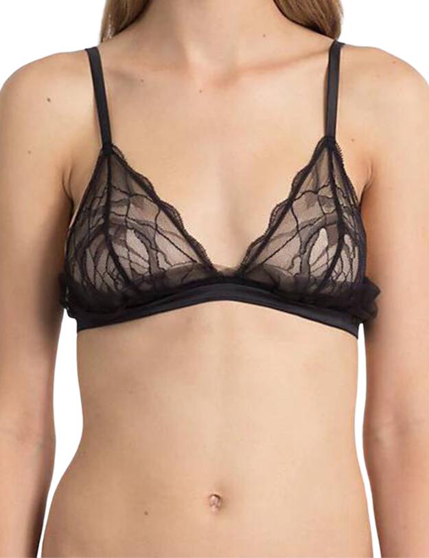  Calvin Klein CK Black Vast Floral Triangle Bra Black