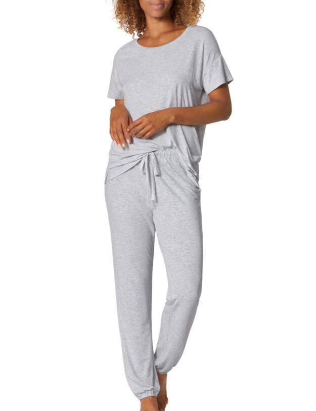 Triumph Sets Stripes Pyjama Set Dark Grey Melange