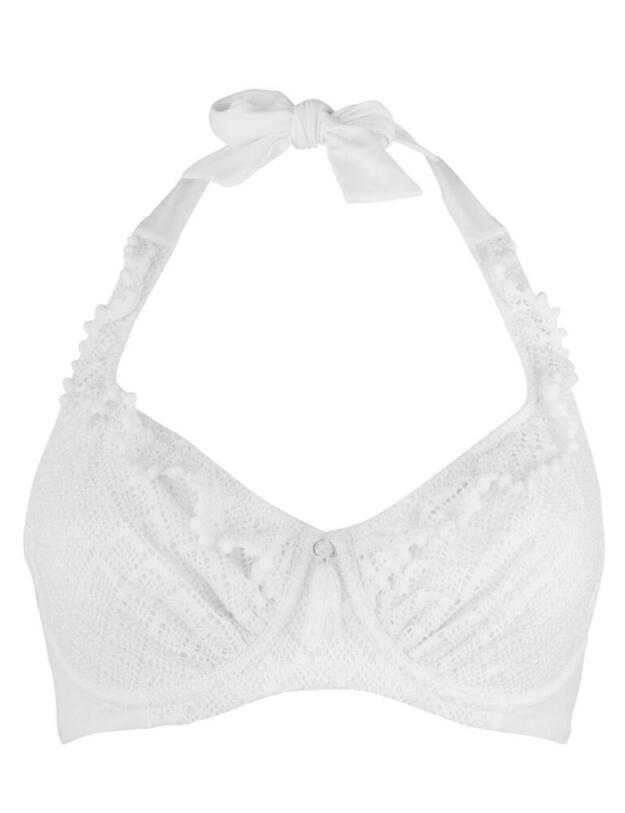 Pour Moi Castaway Halter Underwired Bikini Top White