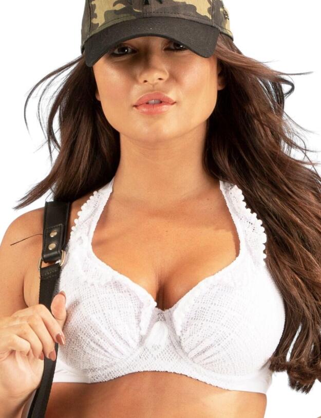Pour Moi Castaway Halter Underwired Bikini Top White
