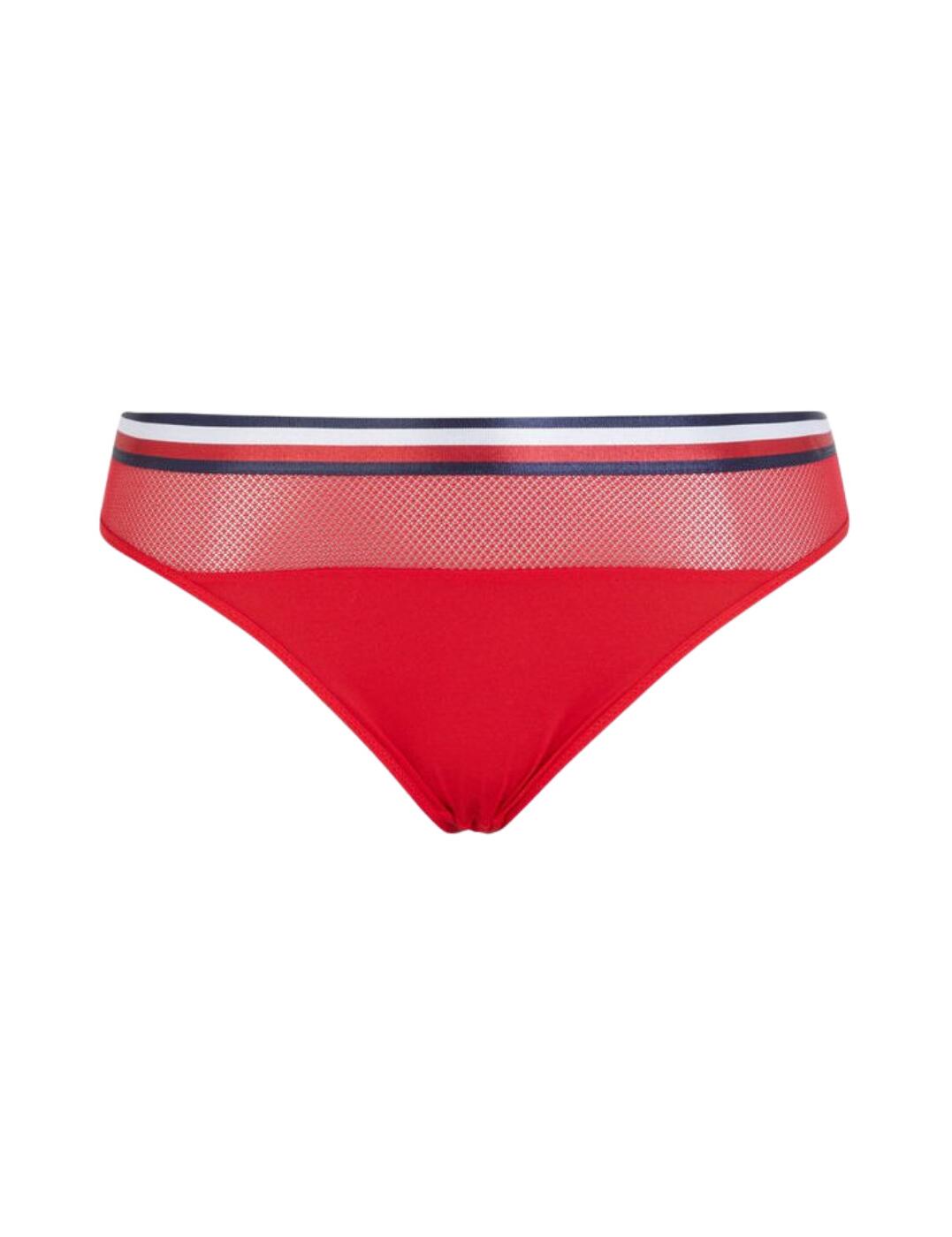  Tommy Hilfiger Satin Stripe Bikini Brief Tango Red