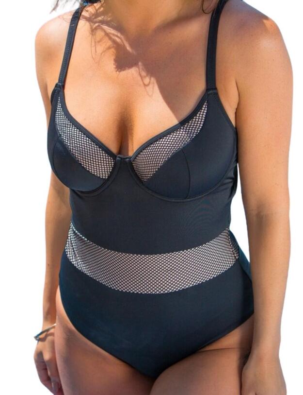Pour Moi Glamazonia Lightly Padded Underwired Swimsuit Black