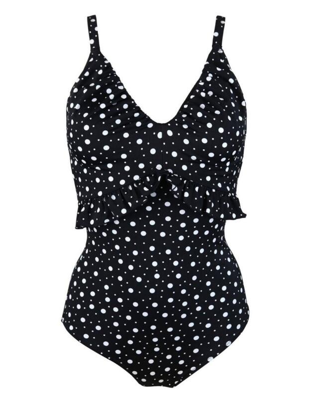 Pour Moi Mini Maxi Frill Control Swimsuit Black