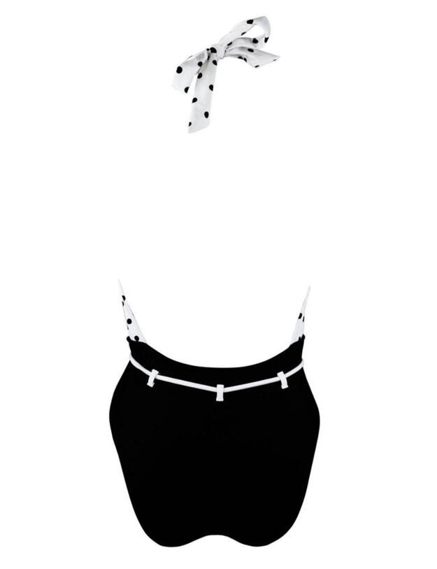 Pour Moi Mini Maxi Halter Plunge Swimsuit White