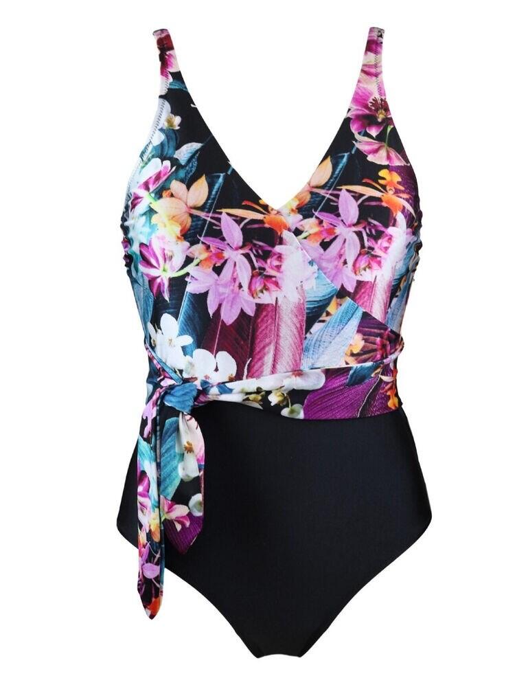 Pour Moi Orchid Luxe Wrap Belted Control Swimsuit - Belle Lingerie ...