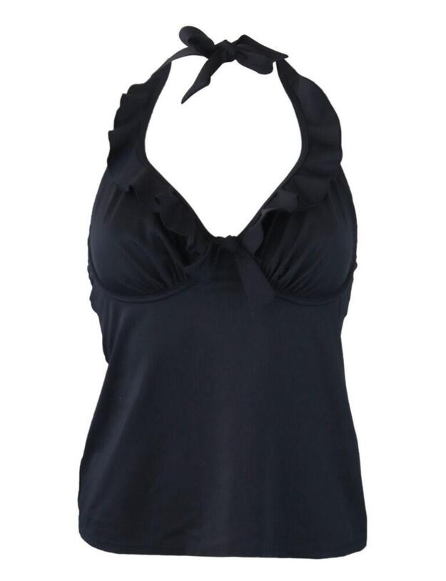 Pour Moi Santa Monica Halter Underwired Tankini Top Black