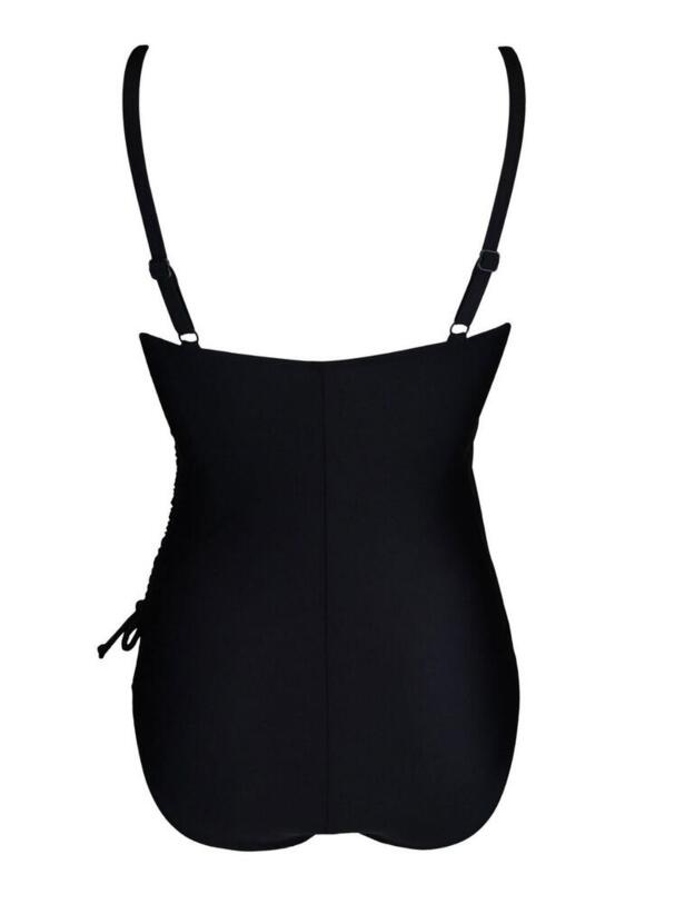 Pour Moi Wrap Over Control Swimsuit Black
