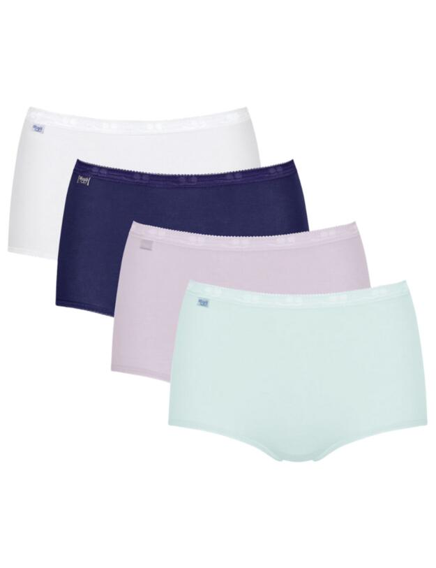 Sloggi Basic+ 4 Pack Maxi Brief Violet/Dark Combination