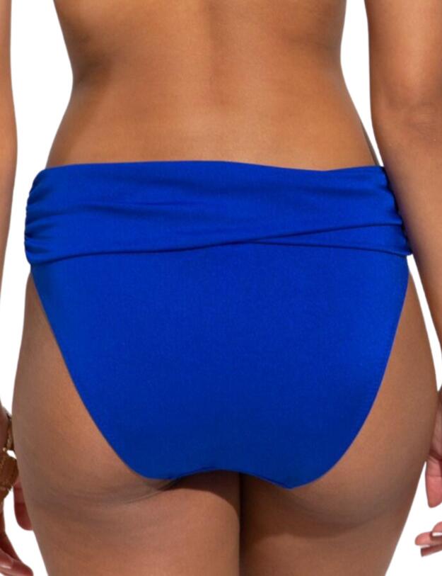 Pour Moi Azure Fold Over Bikini Brief in Deep Blue