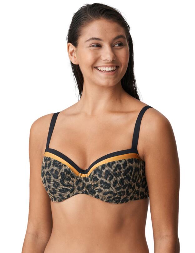 Prima Donna Swim Kiribati Bikini Top Balcony Padded Golden Safari 