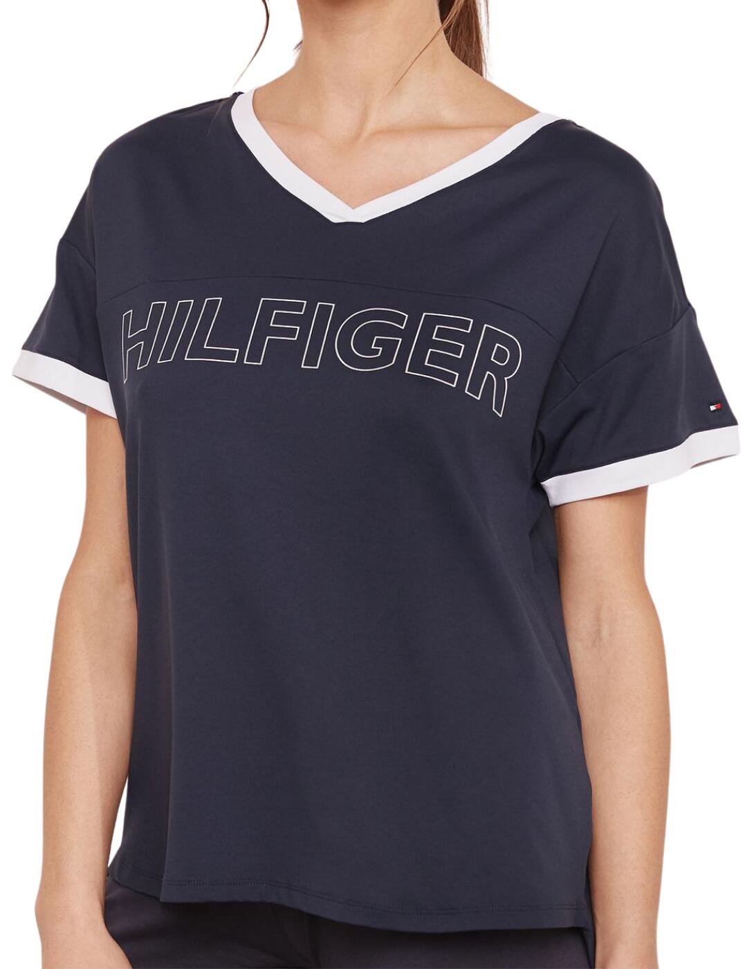 Tommy Hilfiger Flag Bold Short Sleeve Top Navy Blazer
