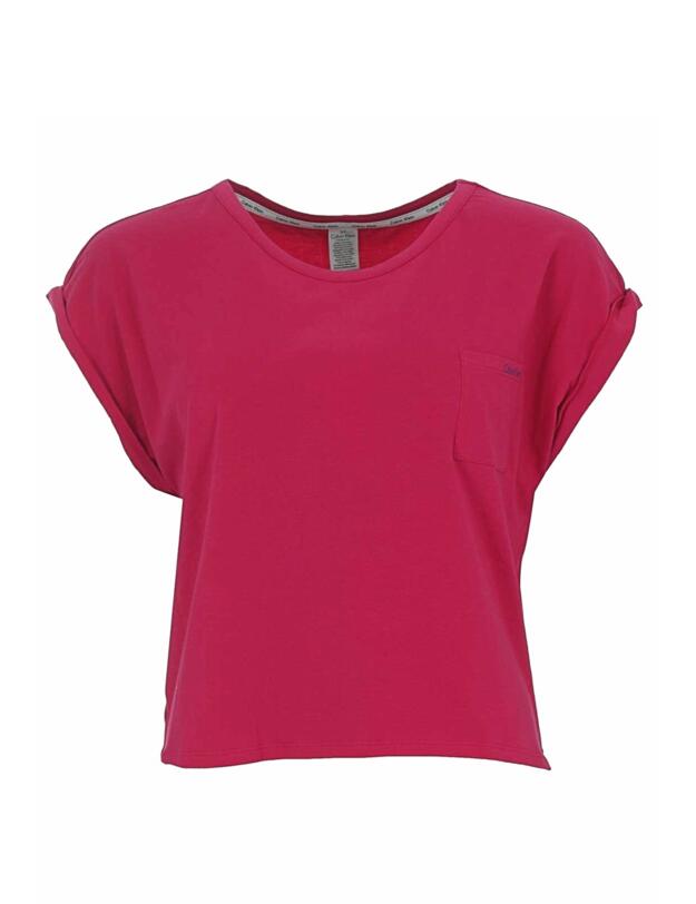 Calvin Klein Short Sleeve Crew Neck Top Transpink 