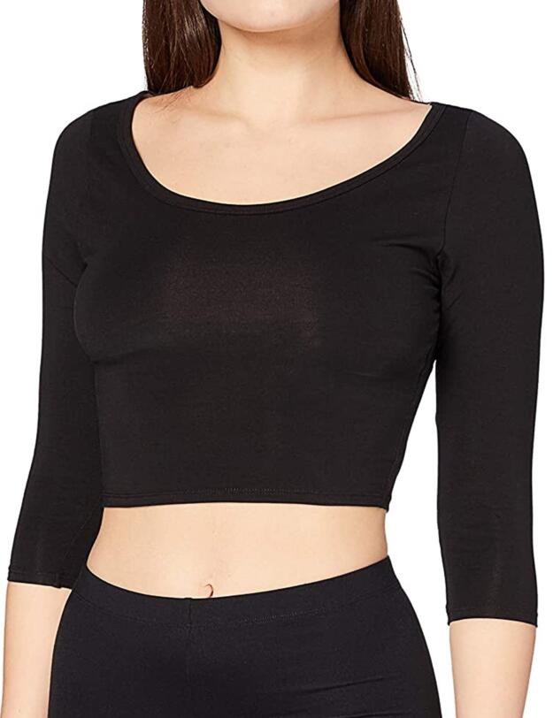 Calvin Klein Heritage Athletic Long Sleeved Crop Top Black 
