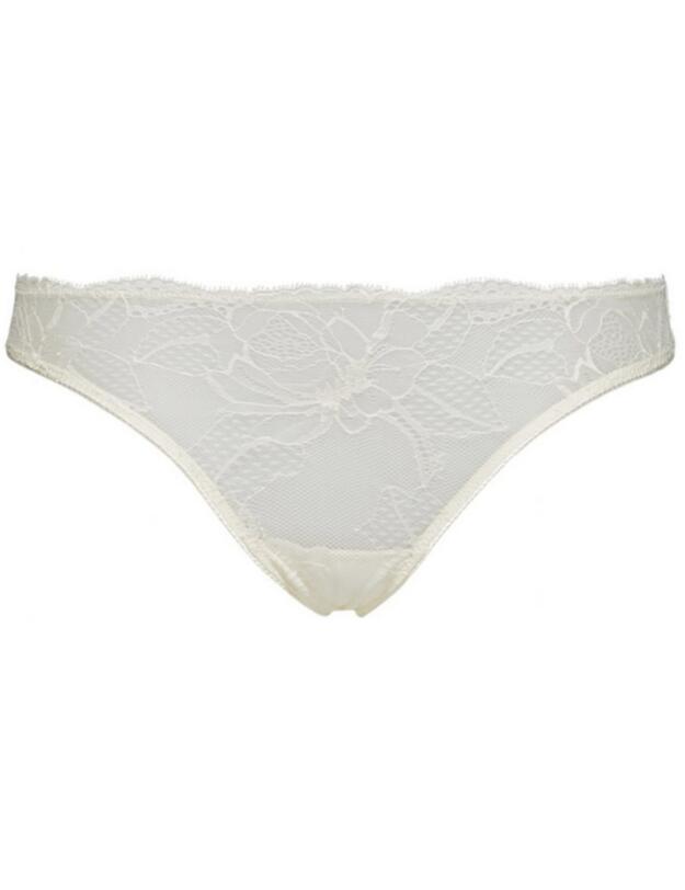 Calvin Klein CK Black Thong in Ivory