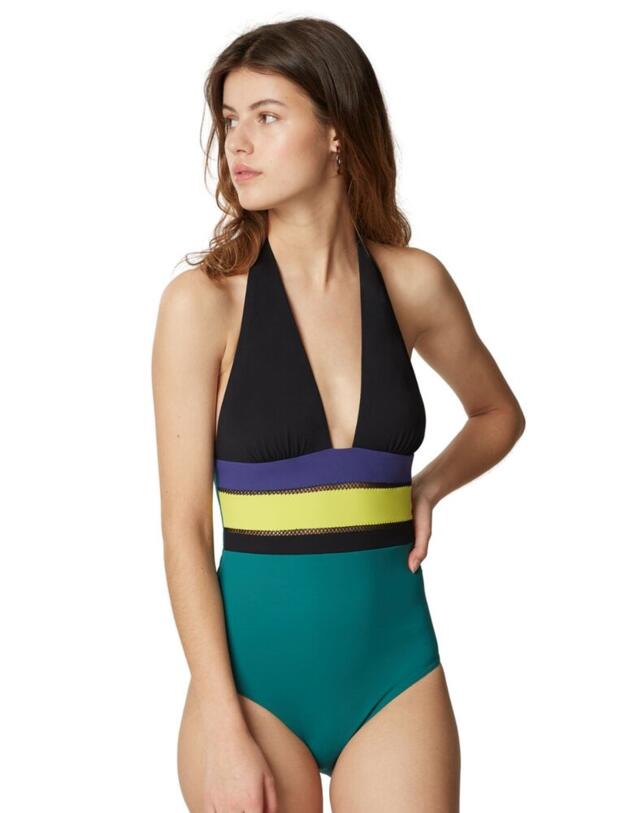  Maison Lejaby Bayadere Halterneck Swimsuit Santa Monica