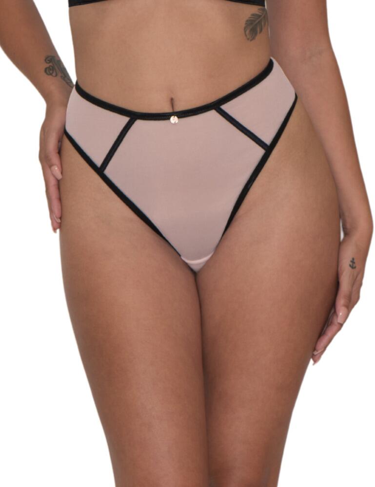 Scantilly by Curvy Kate Exposed Thong Pink/Black