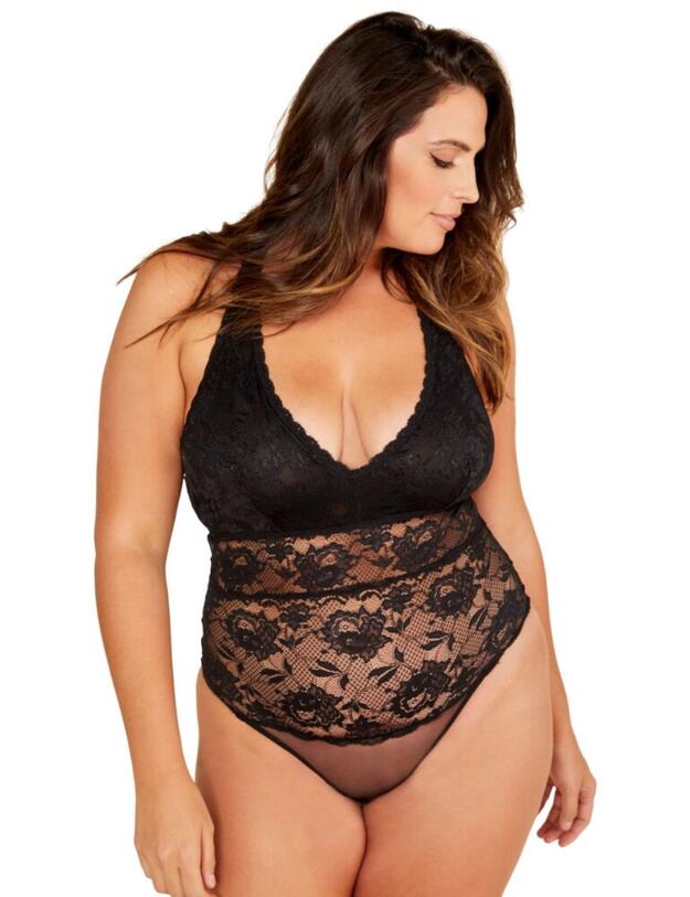 Cosabella Never Say Never Curvy Racer Bodysuit in Black