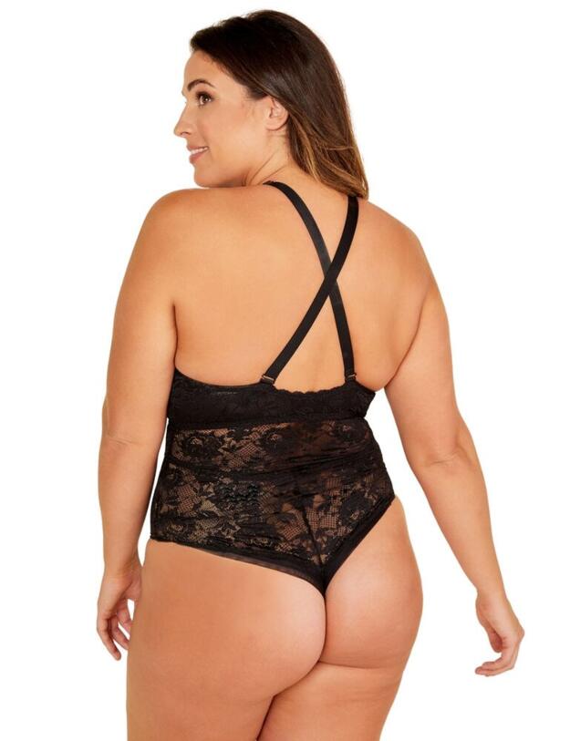 Cosabella Never Say Never Curvy Racer Bodysuit in Black