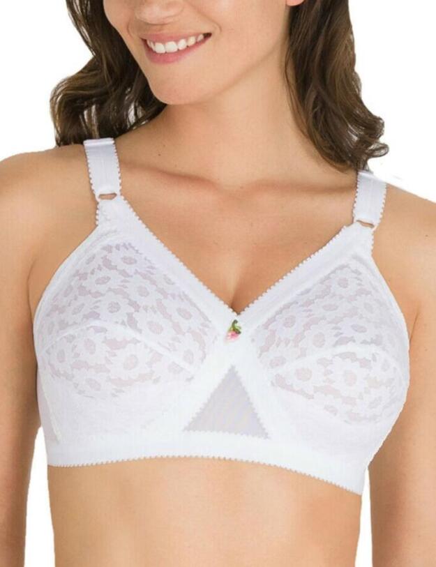 Playtex Classic Lace Support Soft Cup Bra in White