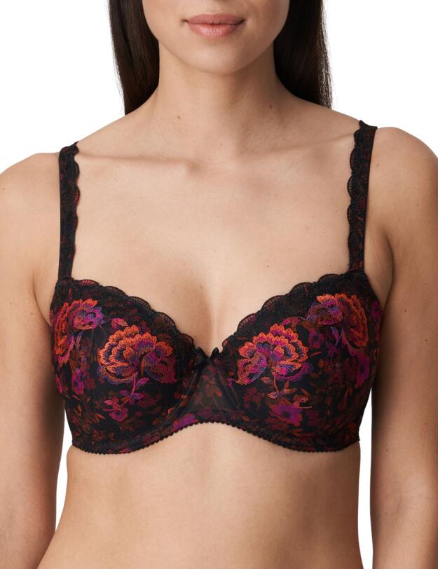 Prima Donna Palace Garden Padded Balcony Bra Charcoal 