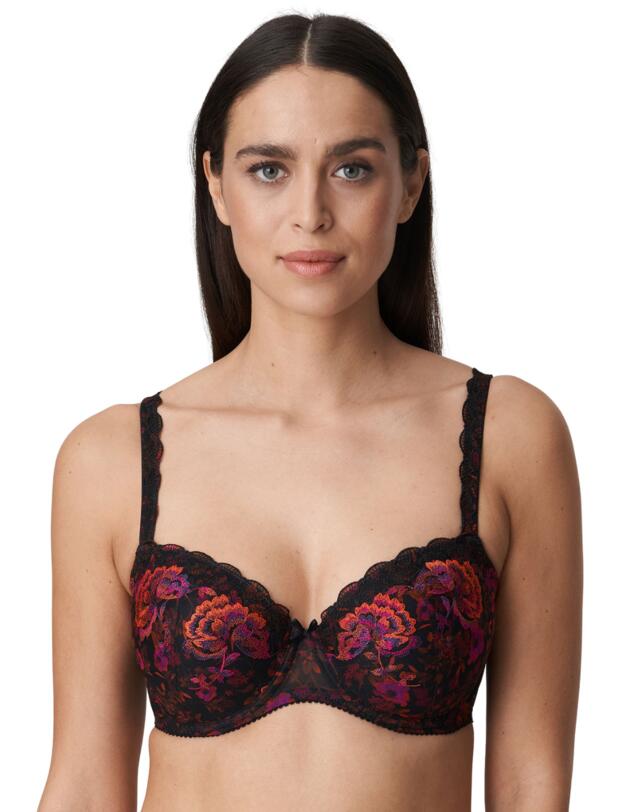 Prima Donna Palace Garden Padded Balcony Bra Charcoal 