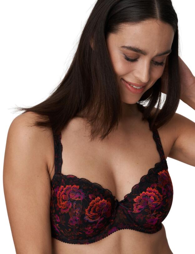 Prima Donna Palace Garden Padded Balcony Bra Charcoal 