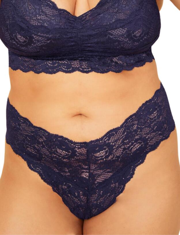 Cosabella Never Say Never Extended Lowrider Thong Navy Blue