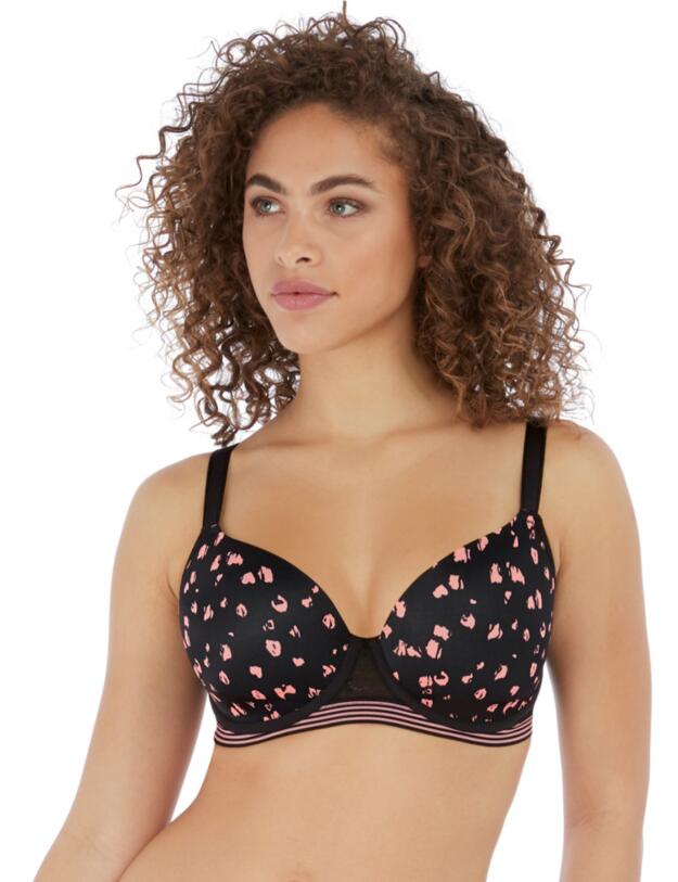 Freya Wild Moulded Demi Plunge Bra Black Rose